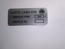 Lotus Omega Vauxhall Carlton Opel Type 104 ID-Plate S103 picture