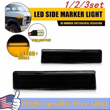 2/4x Side Fender Amber Smoke Marker LED Light For 80-86 BRONCO Ford F150 F250 picture