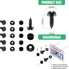 18PCS License Plate Screws Kit, Stainless Steel Anti-Theft Rustproof Self picture
