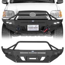 Fit 2000-2006 Toyota Tundra Bull Bar Steel Front Bumper w/ Winch Plate LED Light picture
