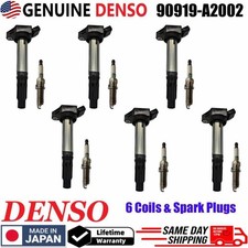 6X OEM Denso Ignition Coil & Spark Plug For 2005-2018 Toyota Avalon 3.5L UF487 picture