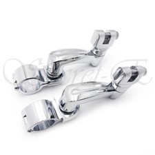 Chrome 360 Adjustable Highway FootPeg Mounting Kit For 1.5