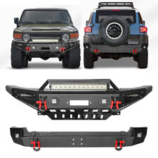 Aaiwa Front/Rear Bumper W/Winch Plate&LED Lights For 2007-2014 Toyota FJ Cruiser picture