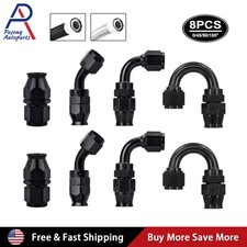 8PCS 4AN 6AN 8AN 10AN 12AN PTFE Fuel Oil Gas Hose End Fittings Adapter Kit picture