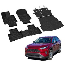 LASFIT 3D Floor Mats & Trunk Mat for 2019-2025 Toyota RAV4 All Weather TPE Liner picture
