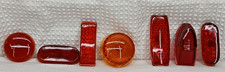 NOS LOT VTG AMBER RED ROUND OBLONG GLASS AUTO LENS RAT ROD HOT ROD FORD GM MOPAR picture