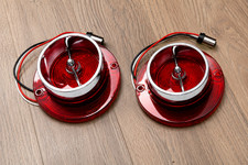 2x 1963 Chevrolet Impala Bel Air Biscayne LED Tail Lamp Lens w/ Chrome Bezels picture