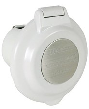 Marinco 30A 125V Round Marine Shore Power Receptacle Plug Inlet White SS 304EL-B picture