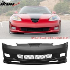 Fits 06-13 Chevrolet Corvette C6 Front Bumper Cover Z06 Style w/ Gloss Black Lip picture