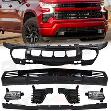 For 2022-24 Chevy Silverado 1500 Front Bumper Cover Lower Valance+Fog Light BLK picture