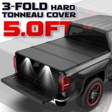 5FT 3-Fold Hard Tonneau Cover for 2005-2026 Nissan Frontier Bed Truck Waterproof picture