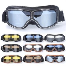 New Motorcycle Goggles Fit Over Glasses For Men Vintage Leather Riding Glasses** picture