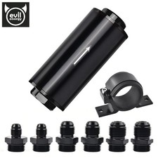 EVIL ENERGY 10 Micron Inline Fuel Filter w/ 6AN 8AN 10AN Adapter Fittings Brand picture