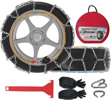 Auto-Fixing Snow Tire Chains 30s Quick Fit Anti-Slip HKN120 Traction Set of 2 picture