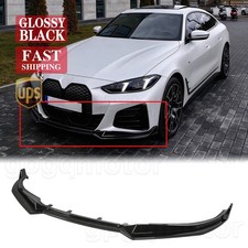 For BMW G26 M440i i4 M50 Gran Coupe 21-26 CS Style Glossy Black Front Bumper Lip picture