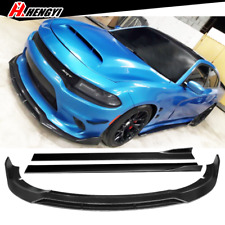 For 15-22 Dodge Charger SRT V2 Style Front Bumper Side Skirt Gloss Black ABS picture