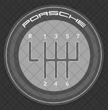 Porsche 7 Speed Manual Shift Pattern Decal - Grey for Glass Windows 991 992 718 picture