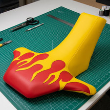 Suzuki LT500R Quadracer Seat Cover Red Yellow Color Vinyl Seat Cover picture