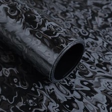 Forged Carbon Fiber Vinyl Wrap, 3D Cosmic Ghost Textured Auto Car (Black,1x5 ft) picture