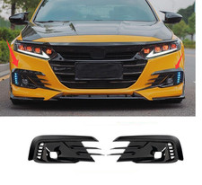 For Honda Accord 2021-22 Gloss Black Front Fog Lamp Light Molding Cover Trim Set picture