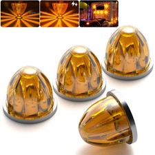 2/4X Amber LED Watermelon Lights Side Marker Truck Trailer Turn Signal Light 24V picture