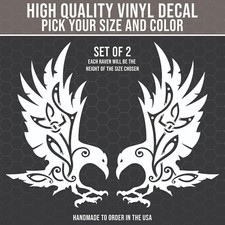 Norse Ravens Decal Set of 2, Viking Decal, Norse Decal, Celtic Decal, Odin picture