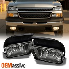 Fits 2003-2006 Silverado 1500 2500 3500 Smoked Fog Lights Lamps w/Bulbs+Bracket picture