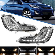 Fog Lights LED DRL For 2012 - 2017 Hyundai Accent Sedan/Hatchback GL LE SE 02-17 picture