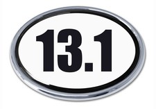 NEW 13.1 Half Marathon Oval Chrome Auto Emblem picture