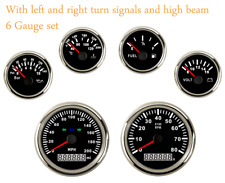 6 Gauge Set 0-200MPH GPS Speedometer Tacho Fuel Temp Volts Oil Red LED USA STOCK picture