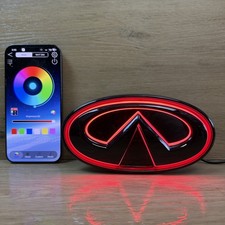 🟢FOR 2018-2024 INFINITI Q50 COLOR CHANGING RGB LED GRILL EMBLEM Gloss Black.🟢 picture