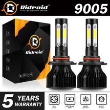 Pair 4-sides LED Headlight Kit 9005 HB3 H10 9140 9145 2400W 6000K 360000LM Bulbs picture