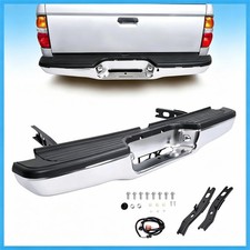 For Toyota Tacoma 1995-2004 Complete Chrome Rear Steel Step Bumper Assembly picture