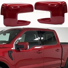 2021-2024 2025 Ford F150 Mirror COVERS W/Turn Signal Hole D4 RAPID RED METALLIC picture