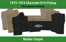 Lloyd Berber Front Carpet Mat for '73-74 Chevy K10 Pickup w/Chevy Vintage Bowtie picture