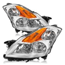 For 2007 2008 2009 Nissan Altima Sedan Halogen Chrome Headlights Headlamps Set picture