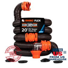 Camco RhinoFLEX 20FT RV Sewer Hose Kit 39744 Heavy Duty w/ 4-in-1 Adapter picture