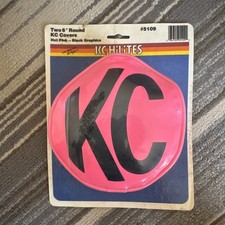 Vintage KC Hilites Round 6’ Fog Light Covers Hot Pink Vinyl #5109 New Old Stock picture