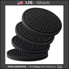 Car Cup Holder Coaster 4 Pack - Non Slip & Shockproof,Flexible PVC Rubber Insert picture