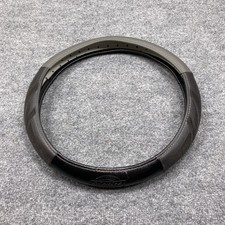 Dickies Steering Wheel Cover Unisex Black Grey Faux Leather Textured Grip 15