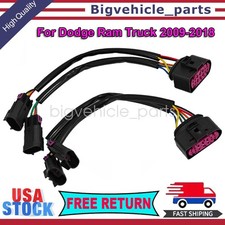 For 09-18 Dodge Ram Conversion Harnesses Quad Housing To Projector Headlight 2PC picture
