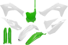 UFO Body Kit - FENDER Green/White - Fits Kawasaki - 2025 KX250 2024-2025 KX450 picture