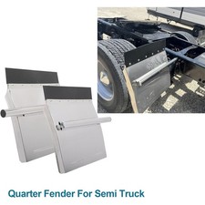 Pair Quarter Fender 24''x24'' Stainless Steel for Semi Trucks Freightliner Volvo picture
