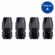 4PCs 6AN AN6 -6AN BLACK STRAIGHT SWIVEL FUEL OIL HOSE END FITTINGS picture