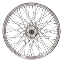 New 23x3 Chrome 60 Spoke Laced Front Wheel With Billet Hub For Harley Davidson picture