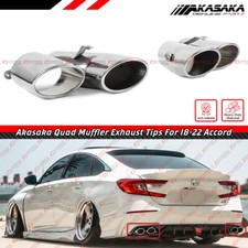 FOR 18-2022 HONDA ACCORD SPORT TOURING AKASAKA QUAD TIP MUFFLER EXHAUST FINISHER picture
