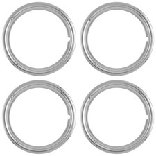 4 NEW 15' CHROME Steel Wheel Trim Rings Beauty Rims Glamour Ring Rim Edge Bands picture