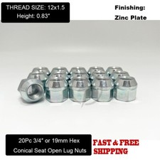 20Pc Bulge Acorn Open End Lug Nuts 12x1.5 Conical Seat Fits Honda Acura m12x1.5 picture