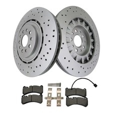 Fits 2014-2022 Maserati Ghibli Quattroporte front brake pads & brake rotors Set picture