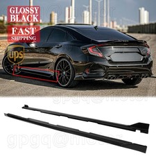 For Honda Civic Sedan 2016-2021 Gloss Black V Style Side Skirts Extension Panel picture